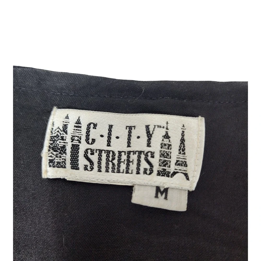 City Streets Vintage Globe Stripe Novelty Print Button Up‎ Vest Mens Medium Red